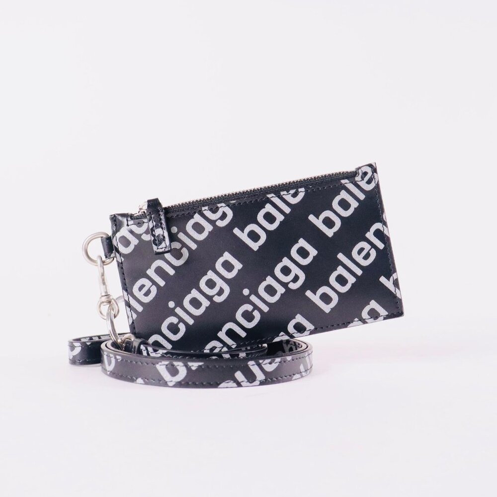 AUTHENTIC BALENCIAGA CASH CARD LEATHER CASE ON KEYCHAIN